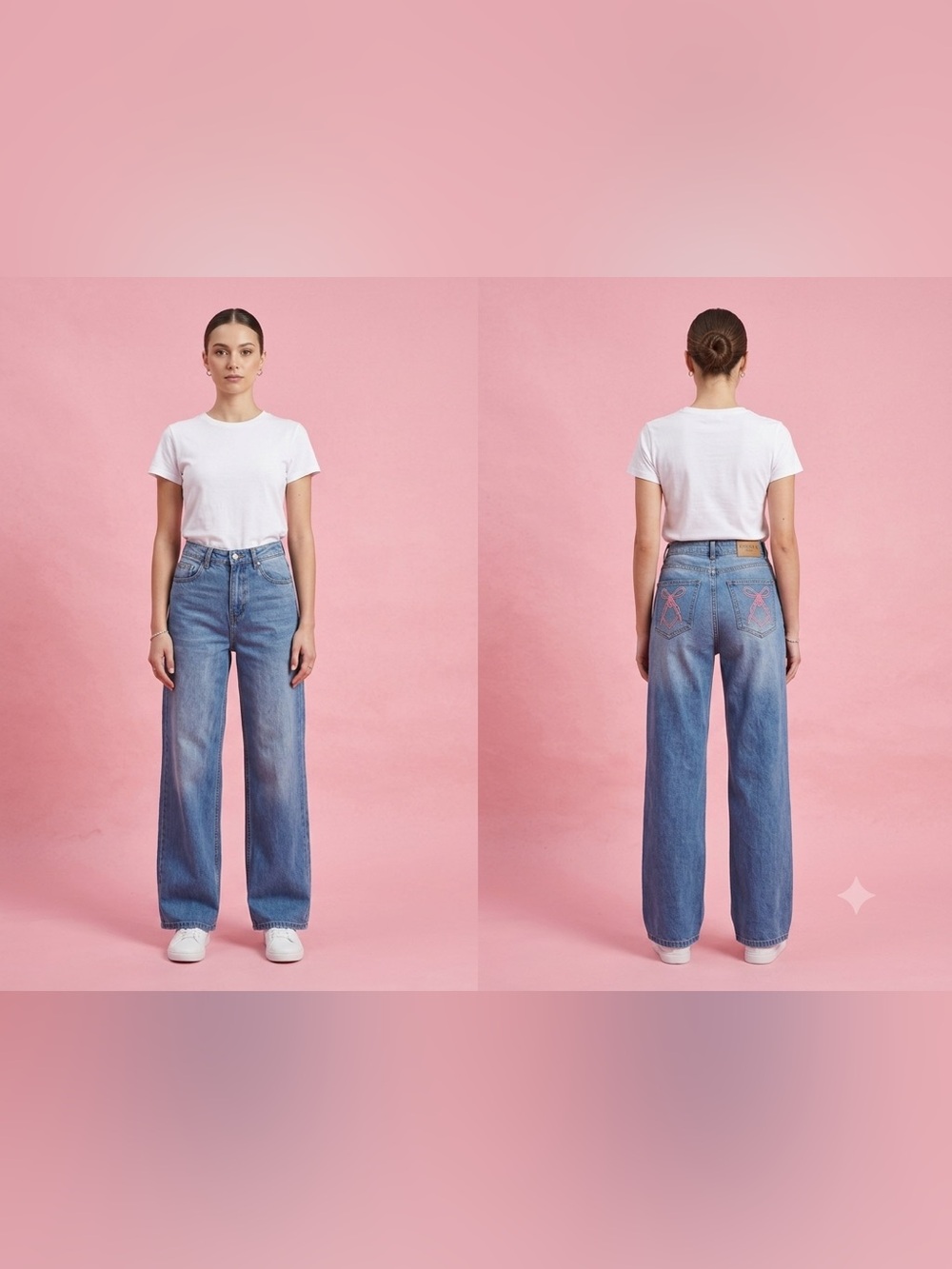 Persaya Classic Blue Wide-Leg Jeans